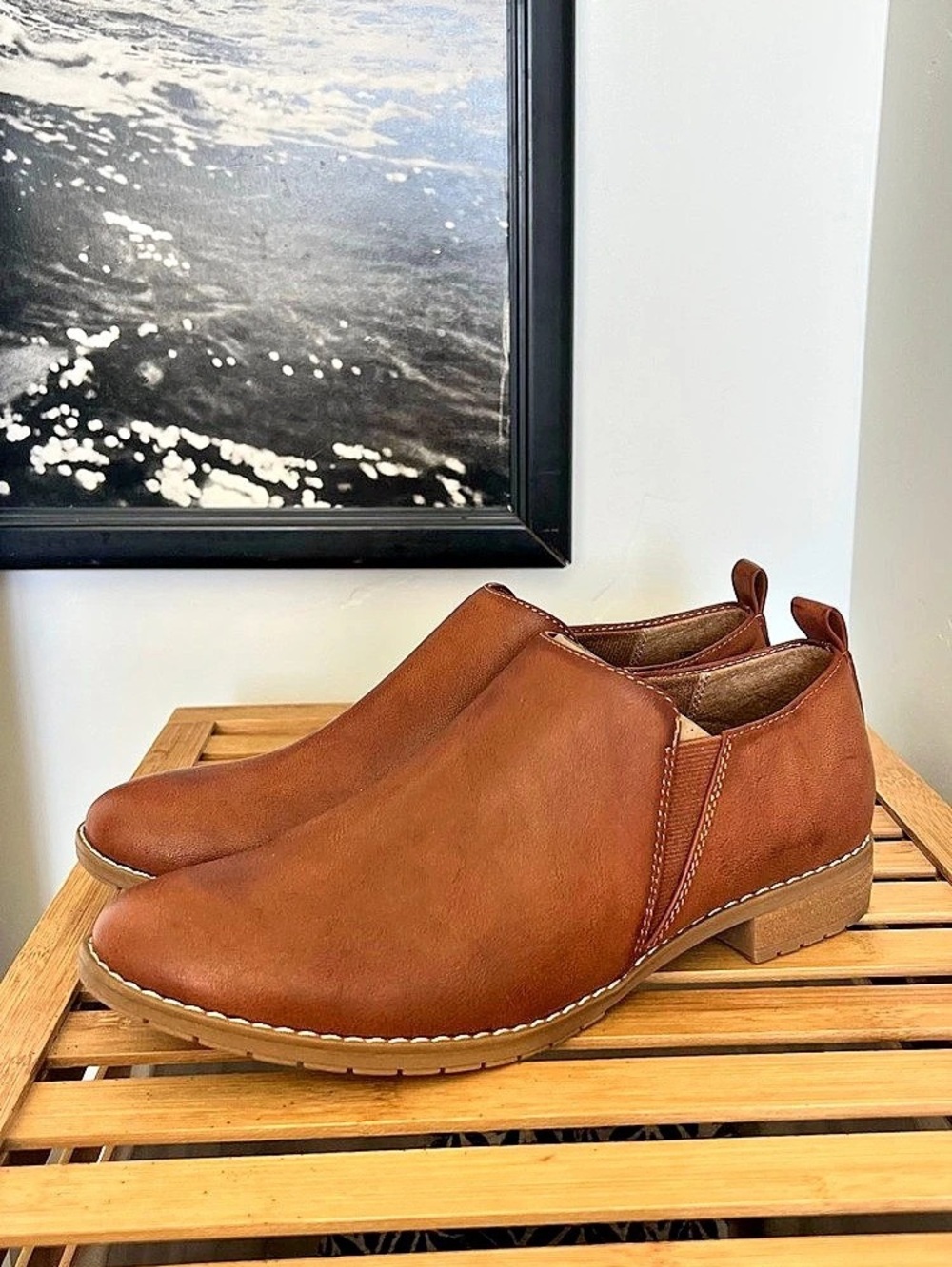 Eurosoft Brown Leather Slip-On Shoes New size 9m
